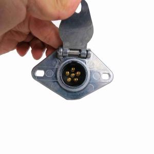 China Round USA Trailer Plug 6 Pole Trailer Socket Connector Silver Color factory