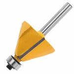 Yellow Color Woodworking Router Bits / Chamfer Edge Forming Router Bits 1 / 4"