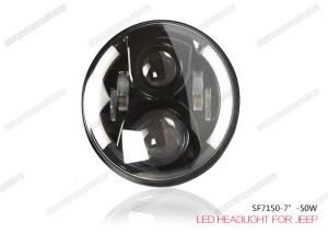 China CREE LED Chip Jeep LED Headlights 50W Hi / Lo Beam With White Blue Yellow DRL factory