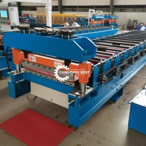 China PPGI Coil Corrugated Roofing Steel Profile Roll Forming Machine 8-12m/Min factory