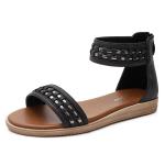 BS047 Bohemian Flat Sandals Amoi European And American Style Rear Zipper Open