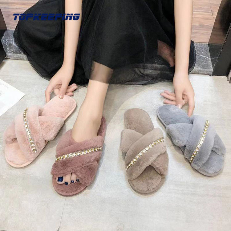 EUR36 - 41 Warm Furry Luxury Fur Slippers For Women
