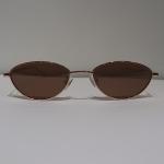 Brown Anti Reflective Sunglasses Semicircle Rose Gold Sun Glare Glasses