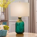 Changeable Color Green Ceramic Modern Table Lamps For Bedroom 500lm 550lm