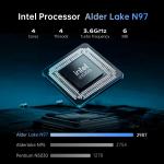 15.6" Windows 11 Laptop Computer Quad Core Alder Lake N97 3.6GHz For Office