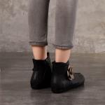 S078 New fashion boots women retro handmade leather zipper three-dimensional
