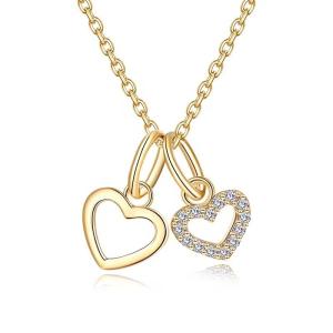 China YASVITTI 925 Sterling Silver Two Hearts Necklace Charm Custom Gold Plated Heart Necklace Jewelry factory