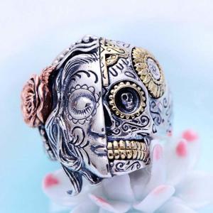 China Angels and Demons Skull Style Thai Sterling Silver Men Ring(XH057006W) factory