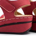 BS076 Manufacturer 2021 Amazon new sandals women's slope with magic buckle thick