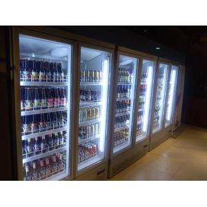China Custom Upright Glass Door Freezer High Density Polyurethane Insulation on sale