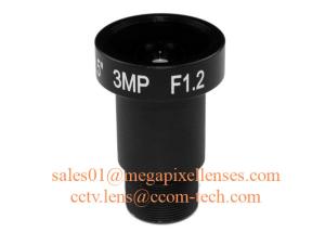 China 1/2.5&quot; 4.0mm F1.2 3Megapixel M12x0.5 mount low light lens, 4mm starlight M12 board lens factory