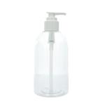 500ml Transparent cylindrical Smooth with white pump for shampoo lotion bottle