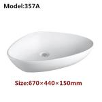 Above Counter Mounting Art Basin Sanitary Ware Ceramic Sinks Bathroom Triangle