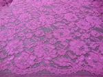 Elegant Purple Crochet Flower Lace Fabric Nylon Rayon Material For Garment