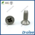 Pozi Drive Flat Head Thread Forming Screws Trilobuar Thread Stainless 410/304