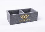 Hotel Desk 13*13*13.5cm PU Leather Tissue Box Embroidered Logo
