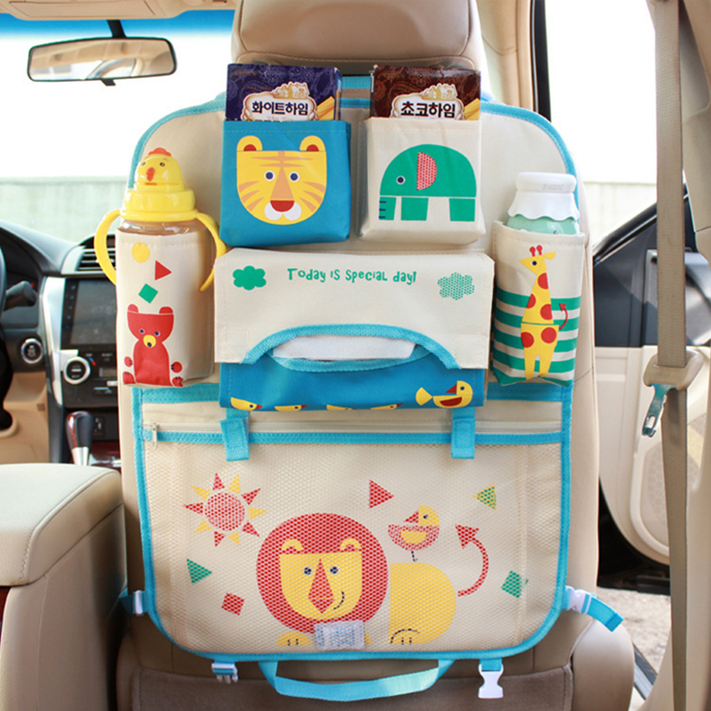 Oxford PVC Car Seat Back Storage Bag Organizer For Travel