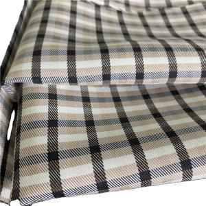China Style TWILL 190gsm Polyester Cation Check Woolen Like Tweed Fabric for Suits Jacket Outfit factory