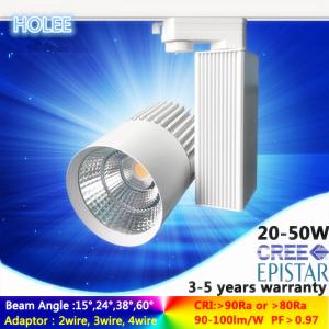 China 10W -50W 4000K AC230V 3-fase euro white/black COB led track light 10° to 60° beam angle factory
