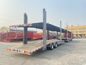 China 2 Axles Lowbed Car Carrier Transport Semi Trailer for Safe and Smooth Vehicle Loading factory