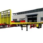 Brand new flatbed semi trailer 70ton 3 4 axles pan trailer Container Semi truck
