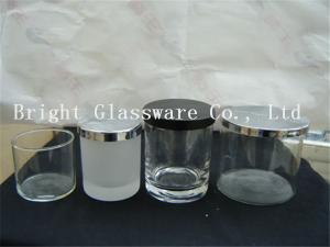 China cheap glass candle jar with metal lid factory