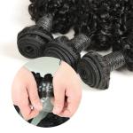 9A Natural Black 360 Silk Base Closure Jerry Wave 3 Bundles Customized Length