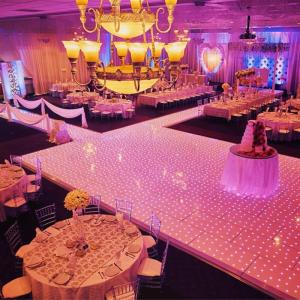 China Hot Sale White Black LED Starlit Dance Floor For Birthday Parties Wedding Entertainment Disco Stage factory