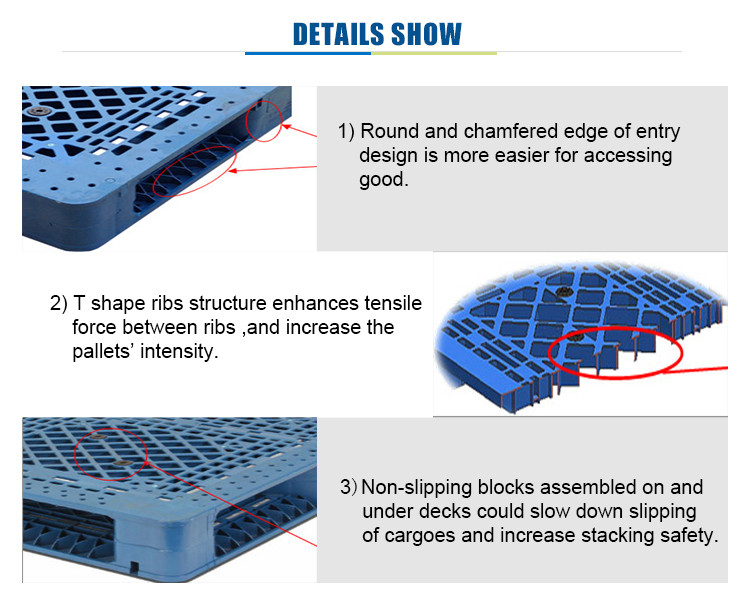 40''X 48''1200x1000 euro pallet Black Plastic Pallets anti-slip for plastic pallet