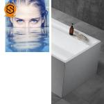 Seamless Joint Square Stone Bathtub Artificial GMC Waterproof 170x80cm