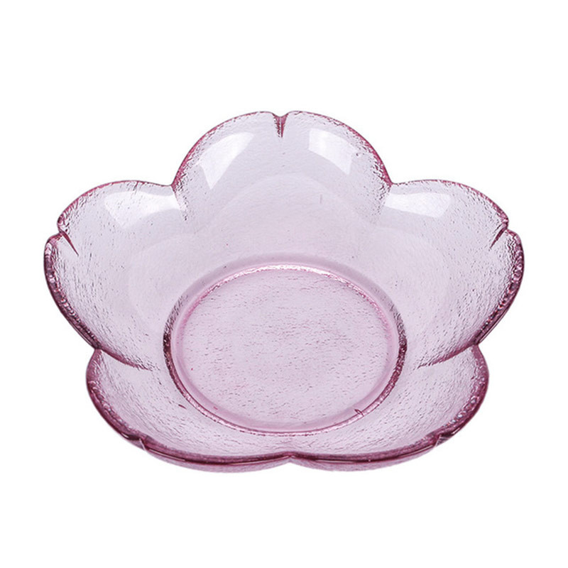 Creative Pink Cherry Blossom Glass Fruit Salad Plate