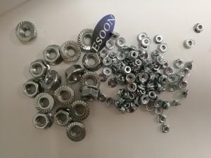 China DIN6923 Hexagon flange nuts ISO4161 GB6177-86 Grade 4 Zinc coating surface factory