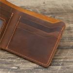 Vintage Animal Prints Rfid Holder Real Leather Purse for Men's Crazy Horse Slim
