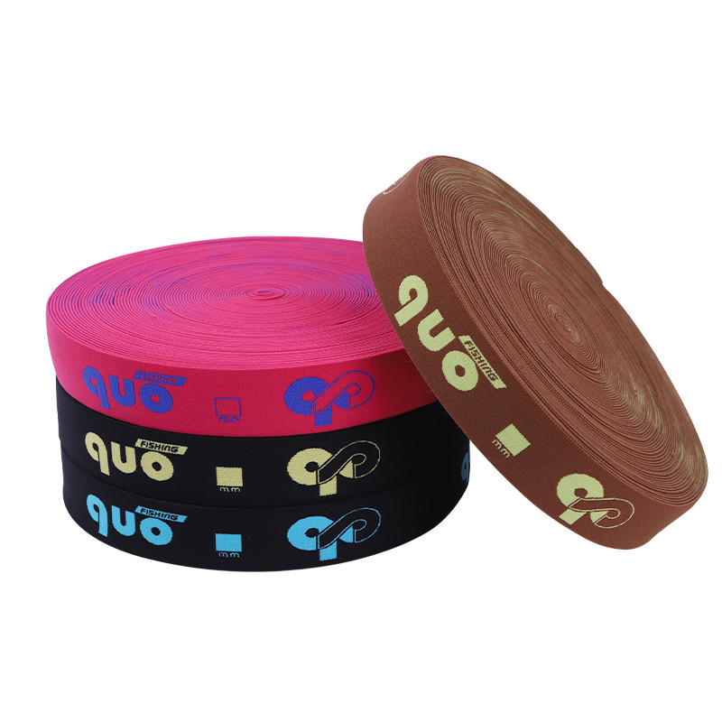 Custom Logo Woven Jacquard Elastic Waistband For Cap