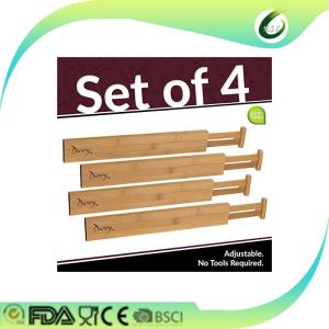 China removable bamboo wood drawer organizer drawer dividers factory