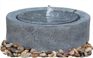 China Traditional Black Marble Cast Stone Fountains Outdoor In Magnesia Material factory