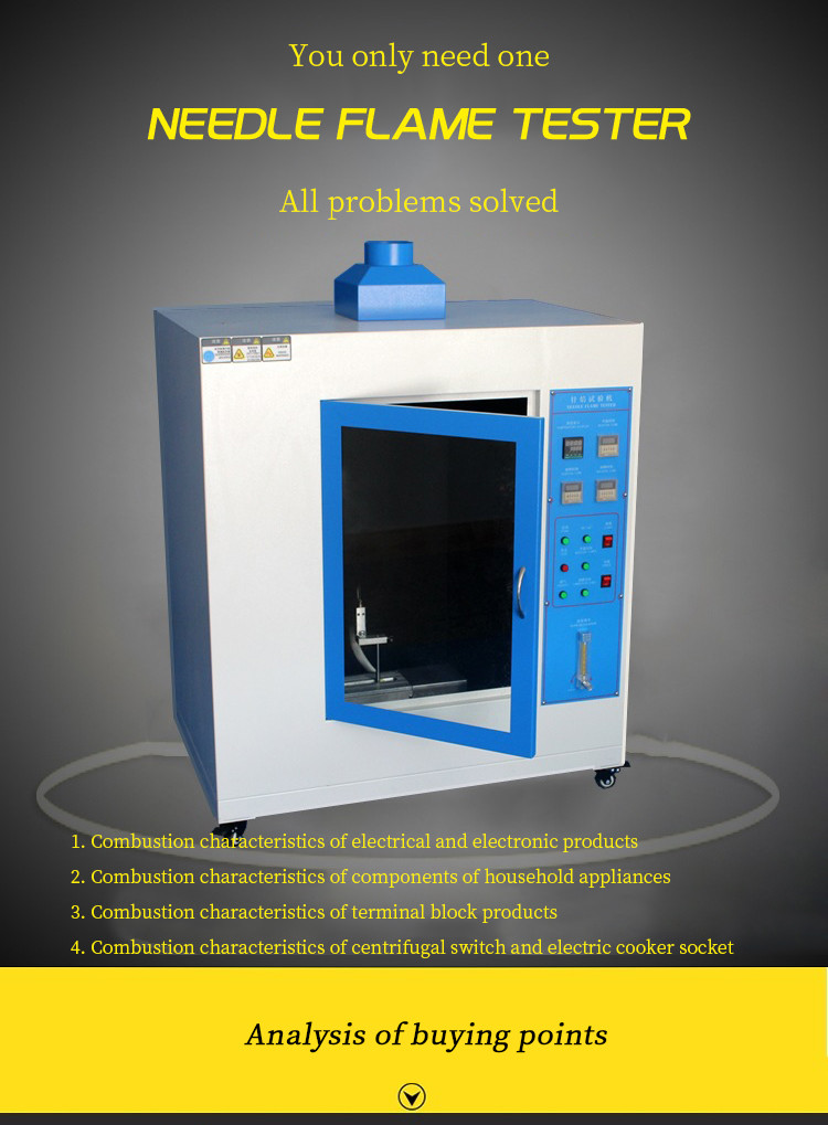 Touch Screen Material Standard Needle Flame Tester for Electrical Appliance Test
