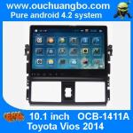 Ouchuangbo Toyota Vios 2014 android 4.2 OS 10.1 inch big screen car dvd radio