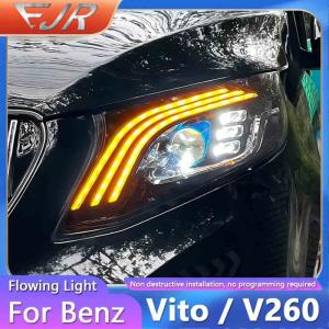 China Headlight Assembly For Mercedes Benz VITO V Class 2016-2020 Retrofit Maybach DRL LED Light Yellow Flow Turn V260 factory