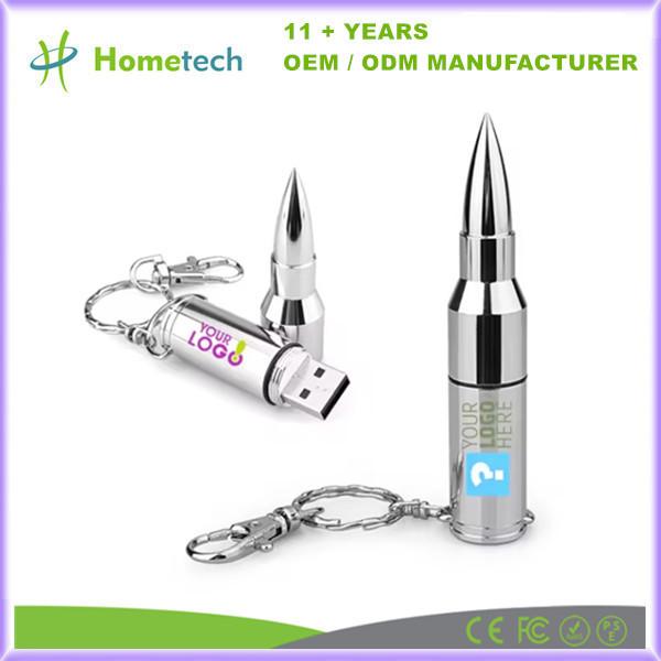 Bullet Shaped Metal USB Flash Drives With 8GB-256GB Storage Capacity Modern