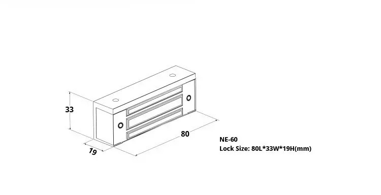 Magnetic Induction 60KG DC 12V Frameless Glass Door Locks