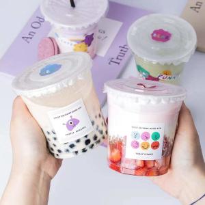 China Disposable 8oz Clear Plastic Dessert Cup Ice Cream Boba Container Logo Custom factory