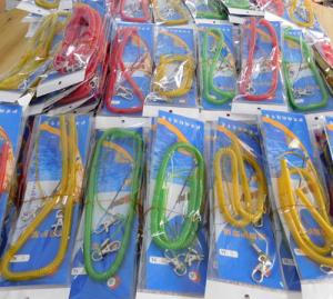 China Popular red/green/yellow colors fishing spring coiled tool tethers in big quantity stock factory