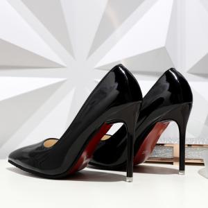 China Janbal 105mm Patent Leather Women'S Shoes Pointed Toe Nude Shoes factory
