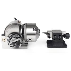 BS0 CNC Rotary Axis Tailstock Adjustable Headstock 125mm 3 Jaw Chuck