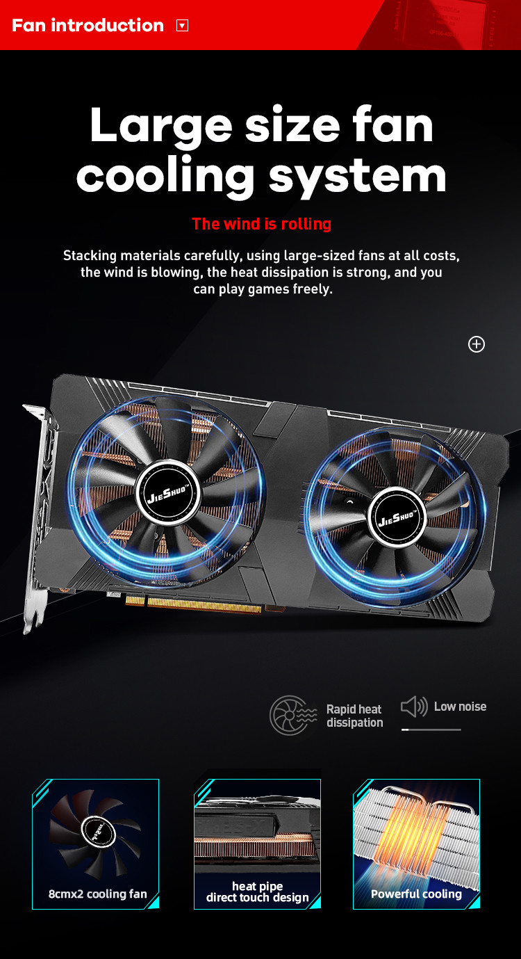 6G GDDR6 RX 5600 XT Graphics Card GPU PC 256BIT Computer Esports Game Video Card