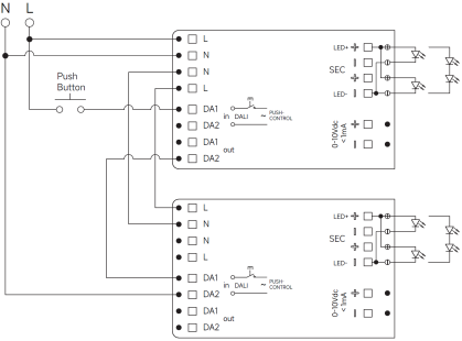 DALI dimming wiring diagram