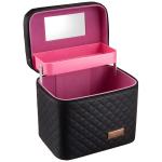 Women PU Leather Makeup Train Case With Mirror