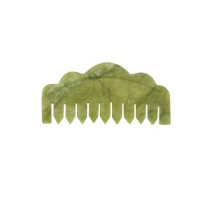 China Xiuyan Hair Jade Massaging Comb Guasha Jade Stone Comb Cellulite Reduction factory