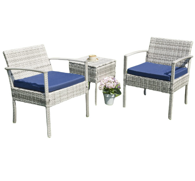 Patio Outdoor Dining Table Rattan Table Tempered Glass Tabletop Porch Conversation